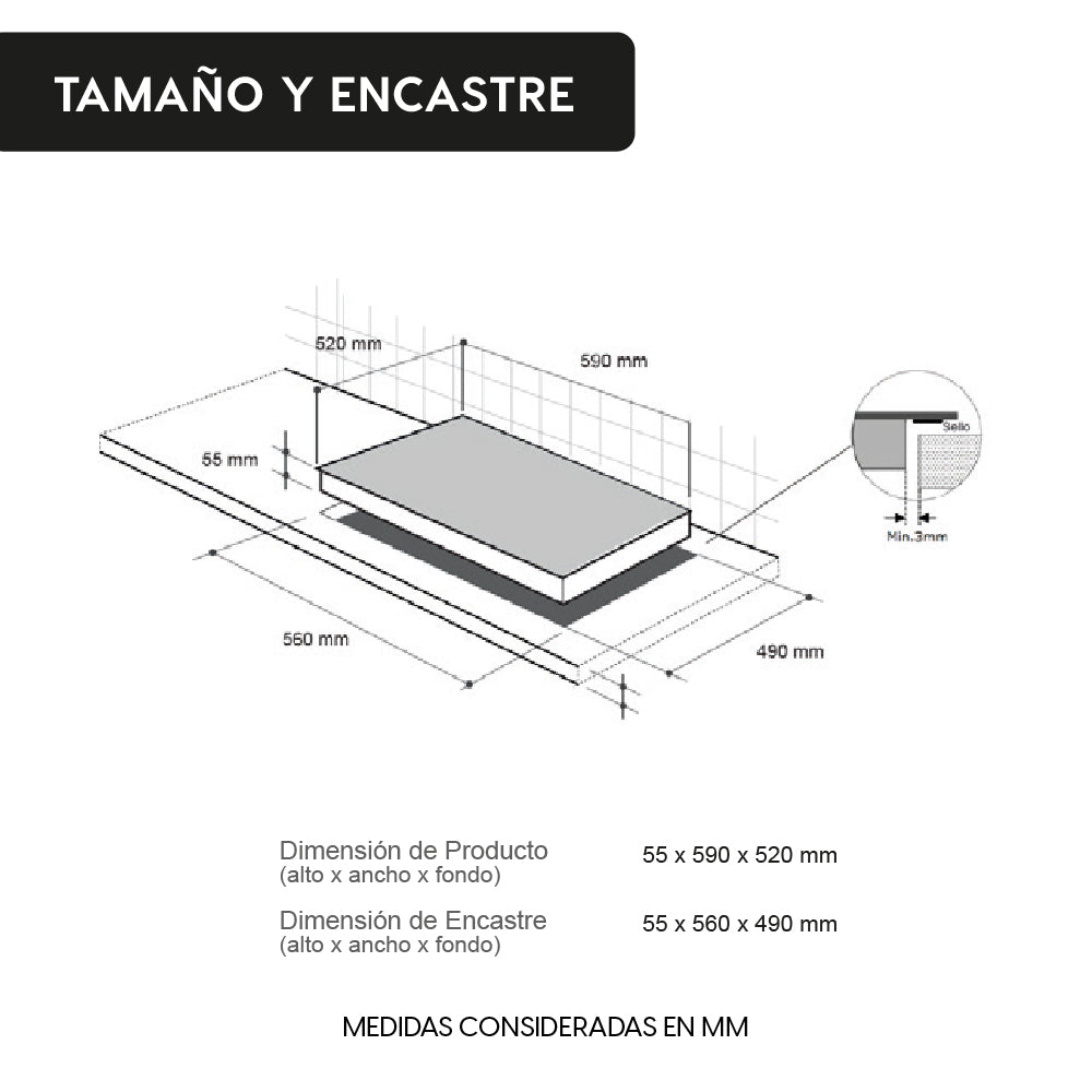 Encimera de Inducción Magno 4 Quemadores 60 cm FDV-Kitchen Center