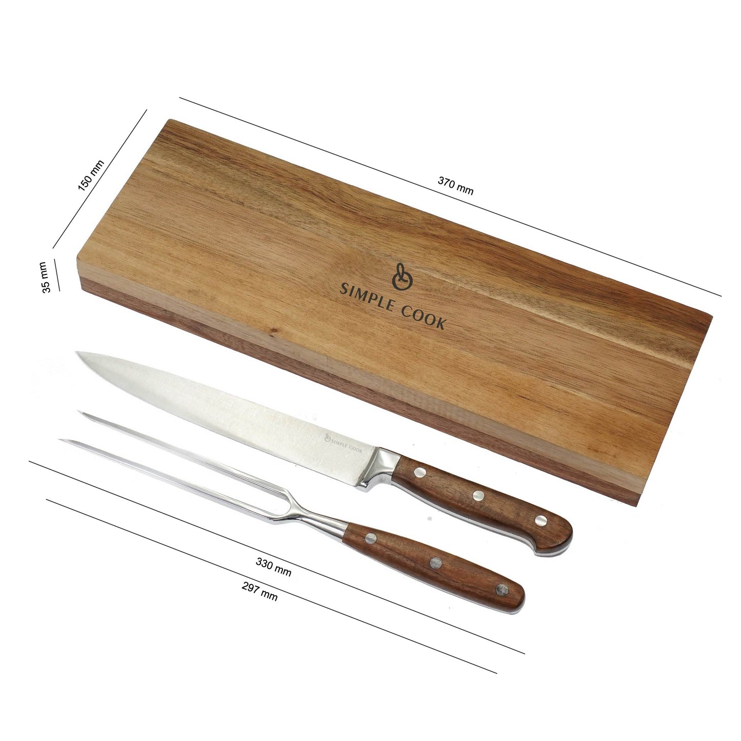 Set Tenedor y Cuchillo Luisiana 2 Pzs Simple Cook-Accesorios para Parrillas