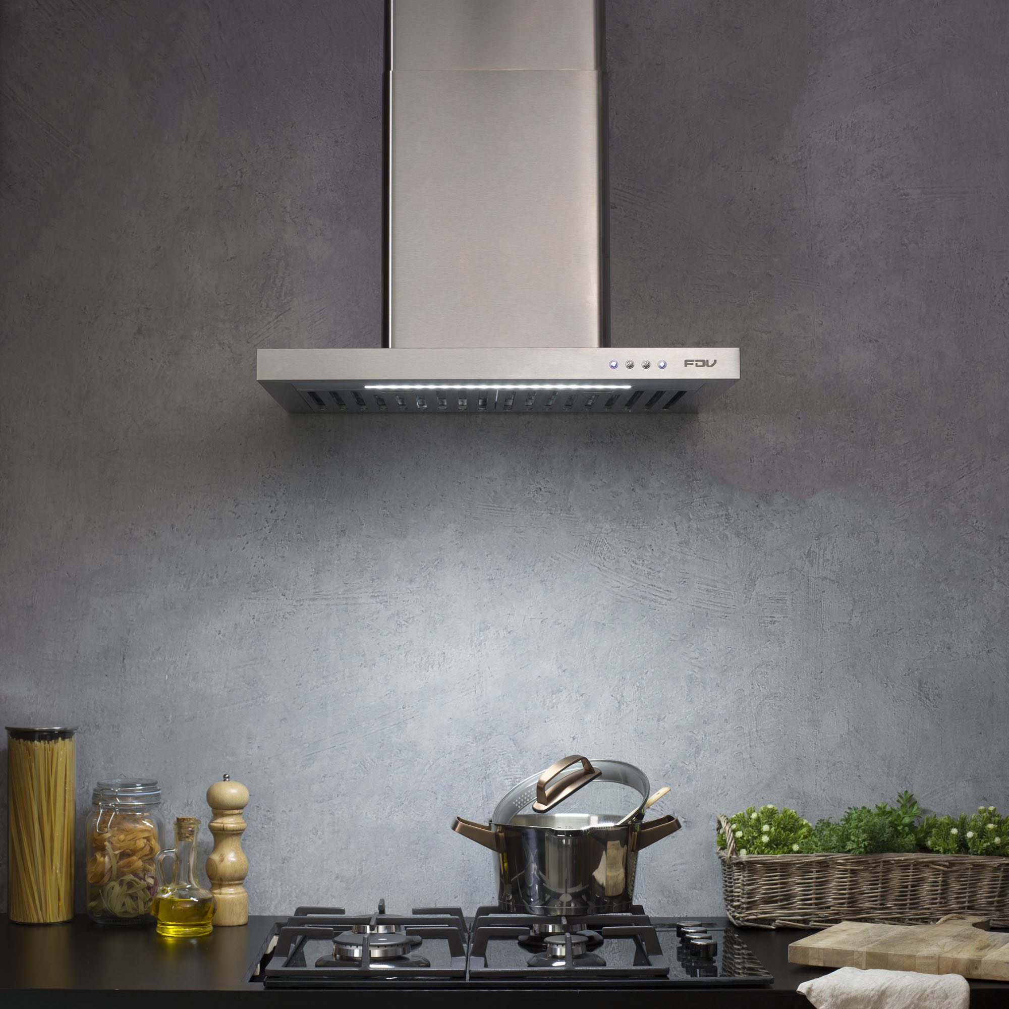 Campana de Pared Elite Led 60 cm 500 m3/h FDV-Kitchen Center