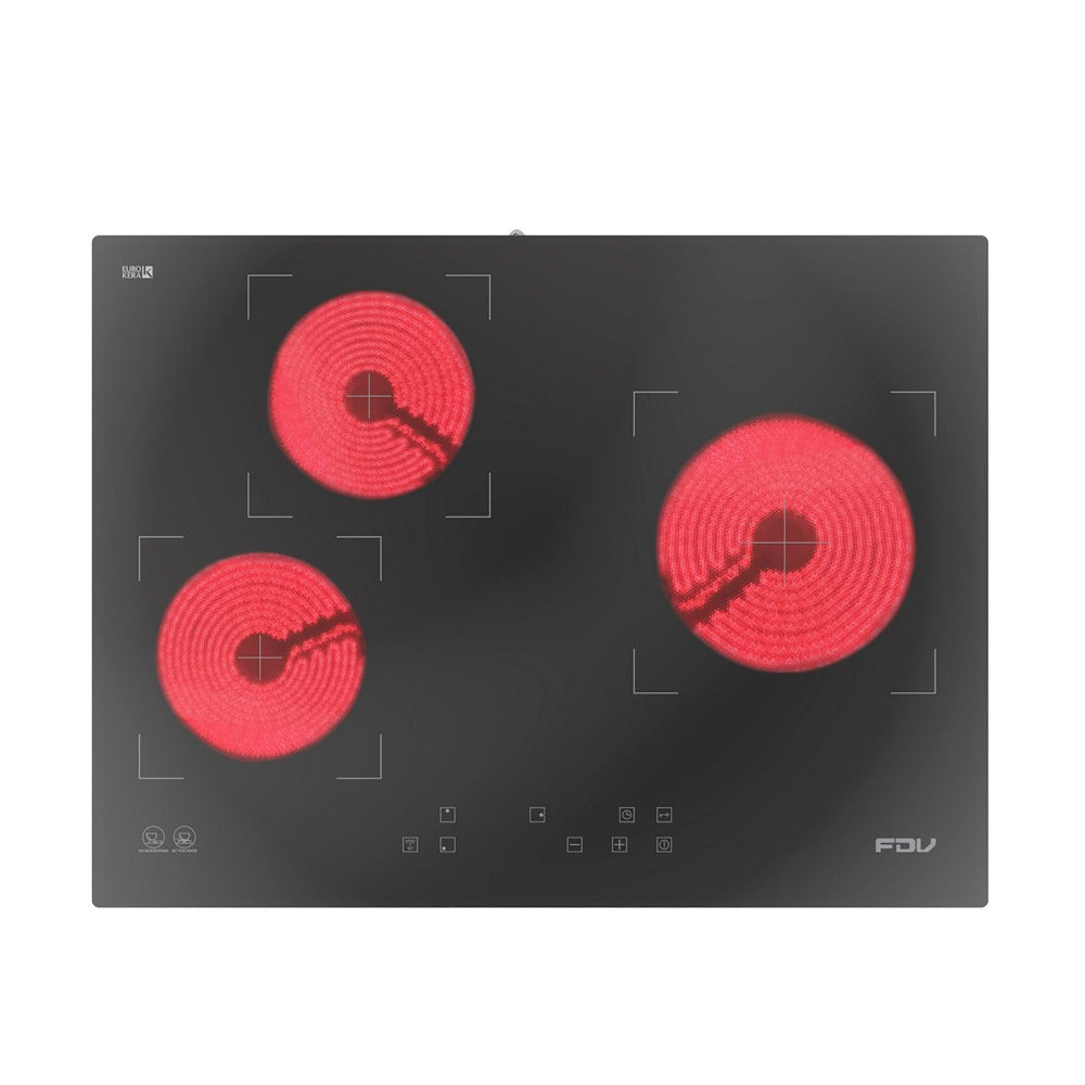 Encimera Vitrocerámica 3 Black 3 Quemadores 60 cm FDV-Kitchen Center