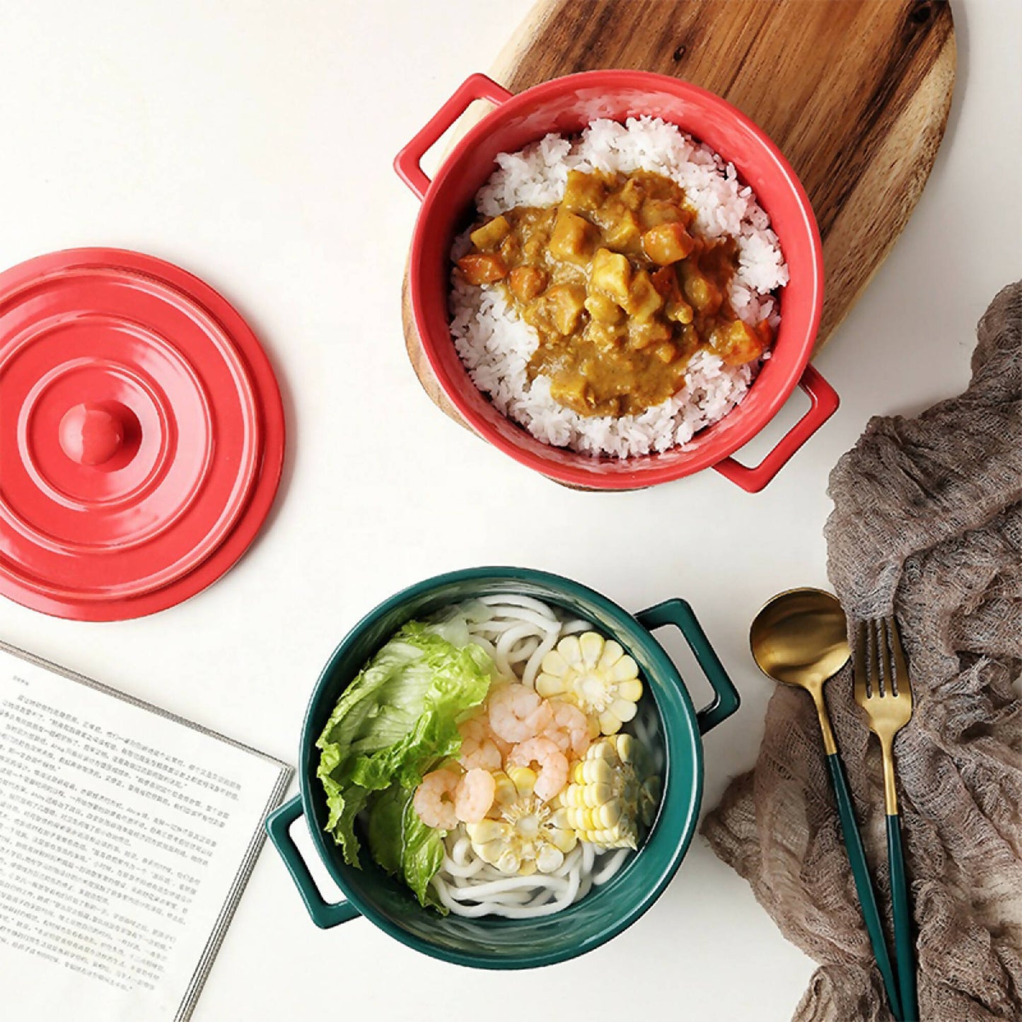 Fuente de Cerámica para Horno Cacerola Olla Simplit5#Rojo