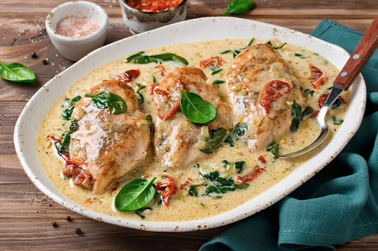 POLLO EN SALSA DE ESPINACAS A LA CREMA