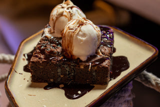 Brownie con helado