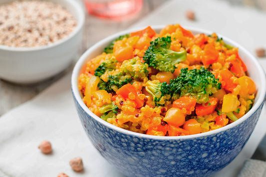 GUISO DE QUINOA, BERENJENA Y TOMATE