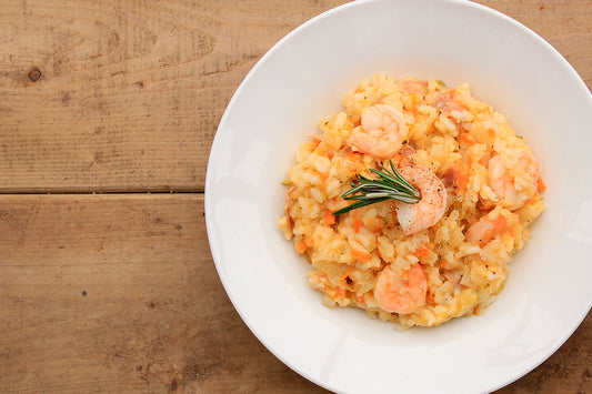 RISOTTO AL CURRY CON CAMARONES