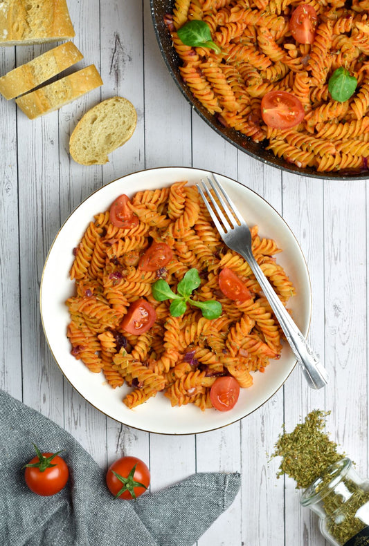 Espirales con salsa de tomaticán