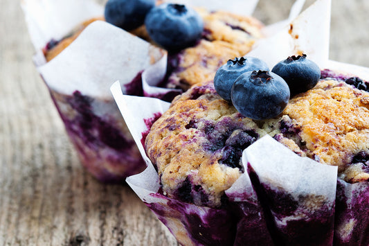 Muffin de arándanos y chocolate blanco