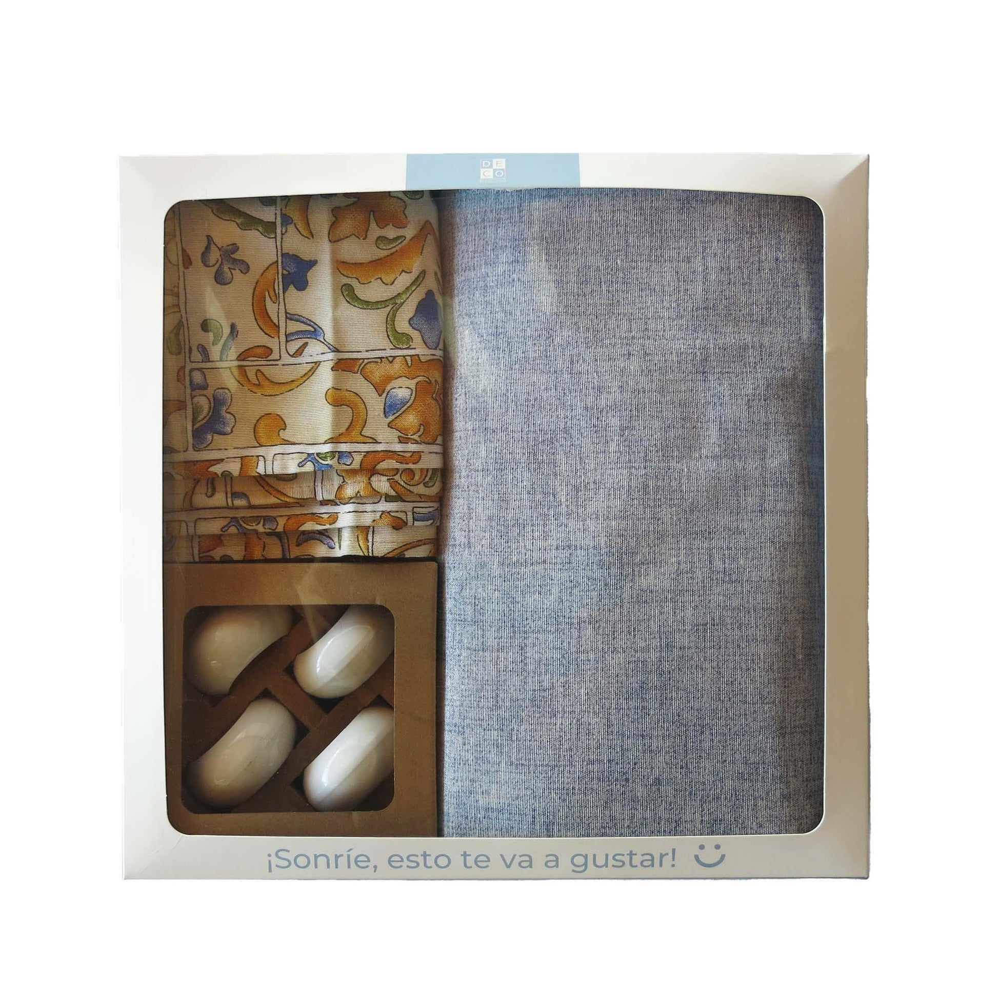 Box Textil y Argollas Edgard Azul Decoexpress1#Azul