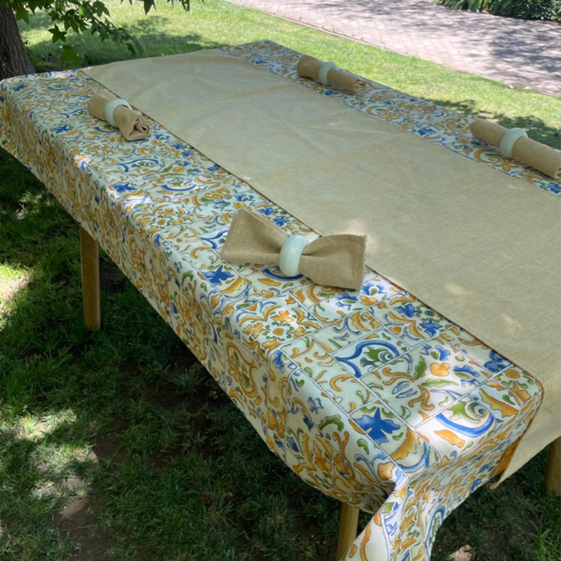 Box Textil y Argollas Tiles Decoexpress1#Amarillo