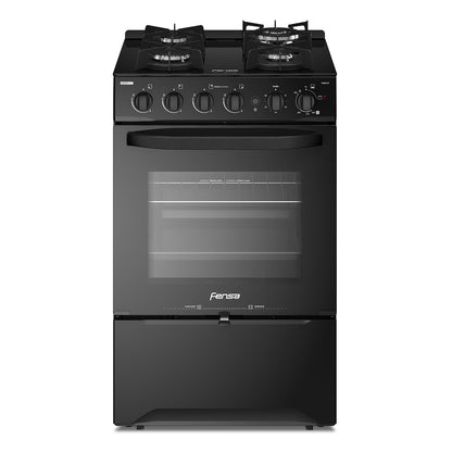 Cocina a Gas 4 Platos Cubierta Vidrio F 3000 BT Fensa2#Negro