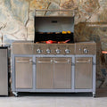 Parrilla Buffalo 4 Quemadores + Quemador Lateral BBQ401GCQLM + Funda incluida BBQ Grill1#Acero