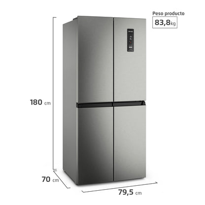 Refrigerador 401L No Frost 4 Puertas Inverter DQ79SU Fensa3#Acero