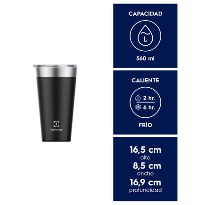 Vaso Térmico Mug 560 ml con Tapa Sense Electrolux4#Negro