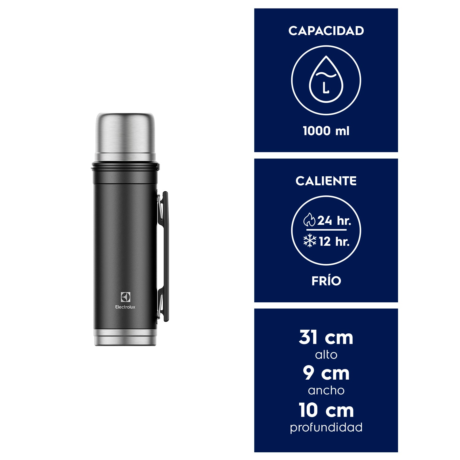 Termo Electrolux 1 Lt  Sense To Go Electrolux6#Negro