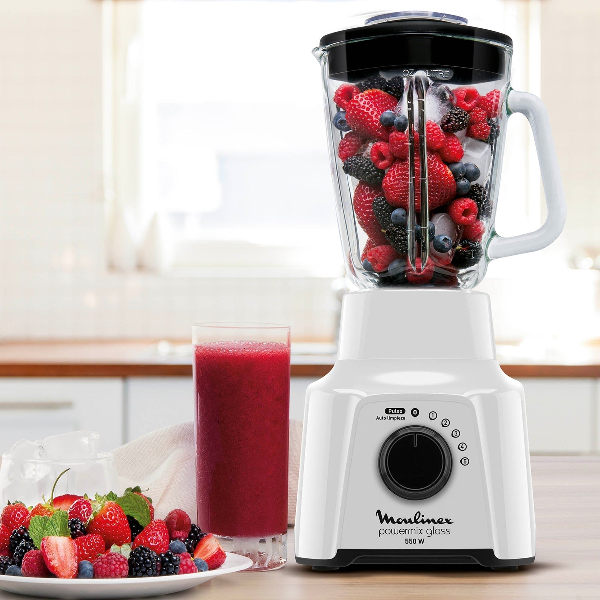 Licuadora Powermix 5V Blanco + Pulse 550W Moulinex1#Blanco