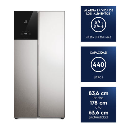 Refrigerador 440L No Frost Side by side Inverter ES40S Electrolux5#Inox