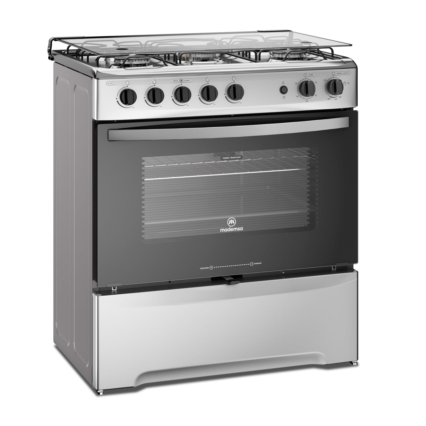 Cocina a Gas 5 Platos Triple Llama M 920 T Mademsa2#Acero