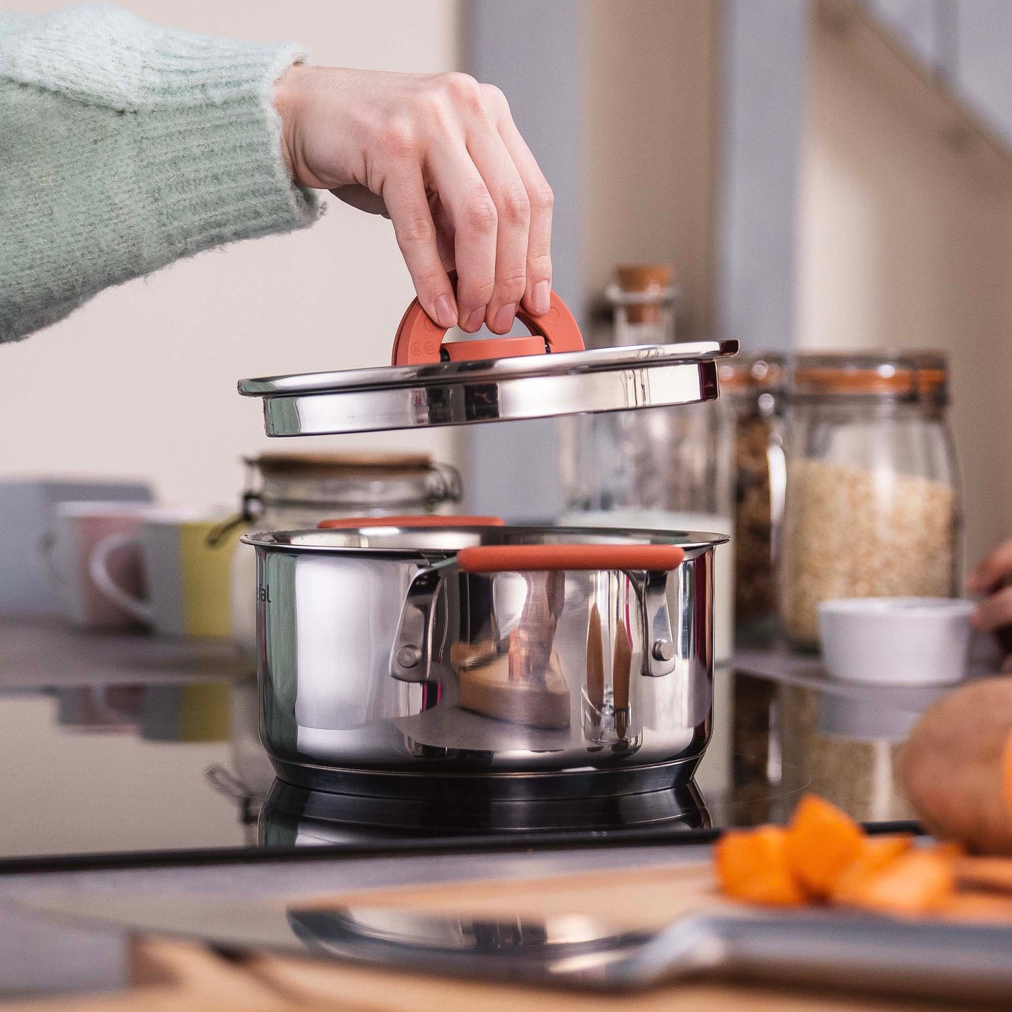 Bateria de cocina Acero Inoxidable Optispace 6 PCS Tefal3#Acero