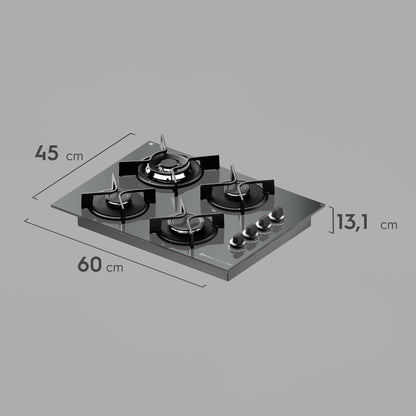 Encimera a Gas 4 Platos Home Pro Cocción KE4HP Electrolux3#Negro