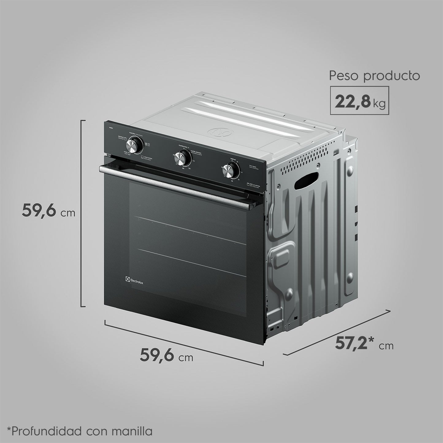 Horno Empotrable Eléctrico 80L Efficient PerfectCook OE8EL Electrolux5#Negro