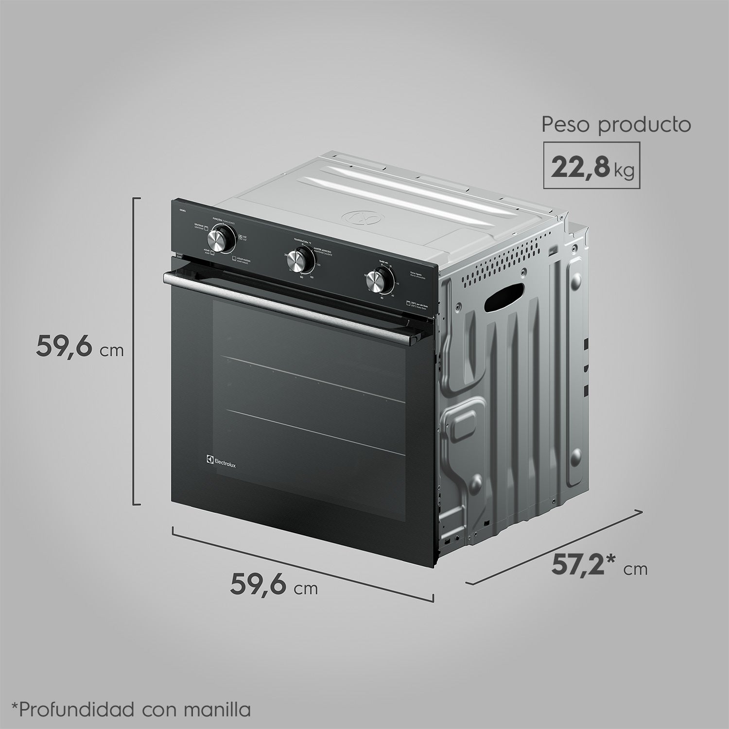 Horno Empotrable Eléctrico 80L Efficient PerfectCook OE8EL Electrolux5#Negro