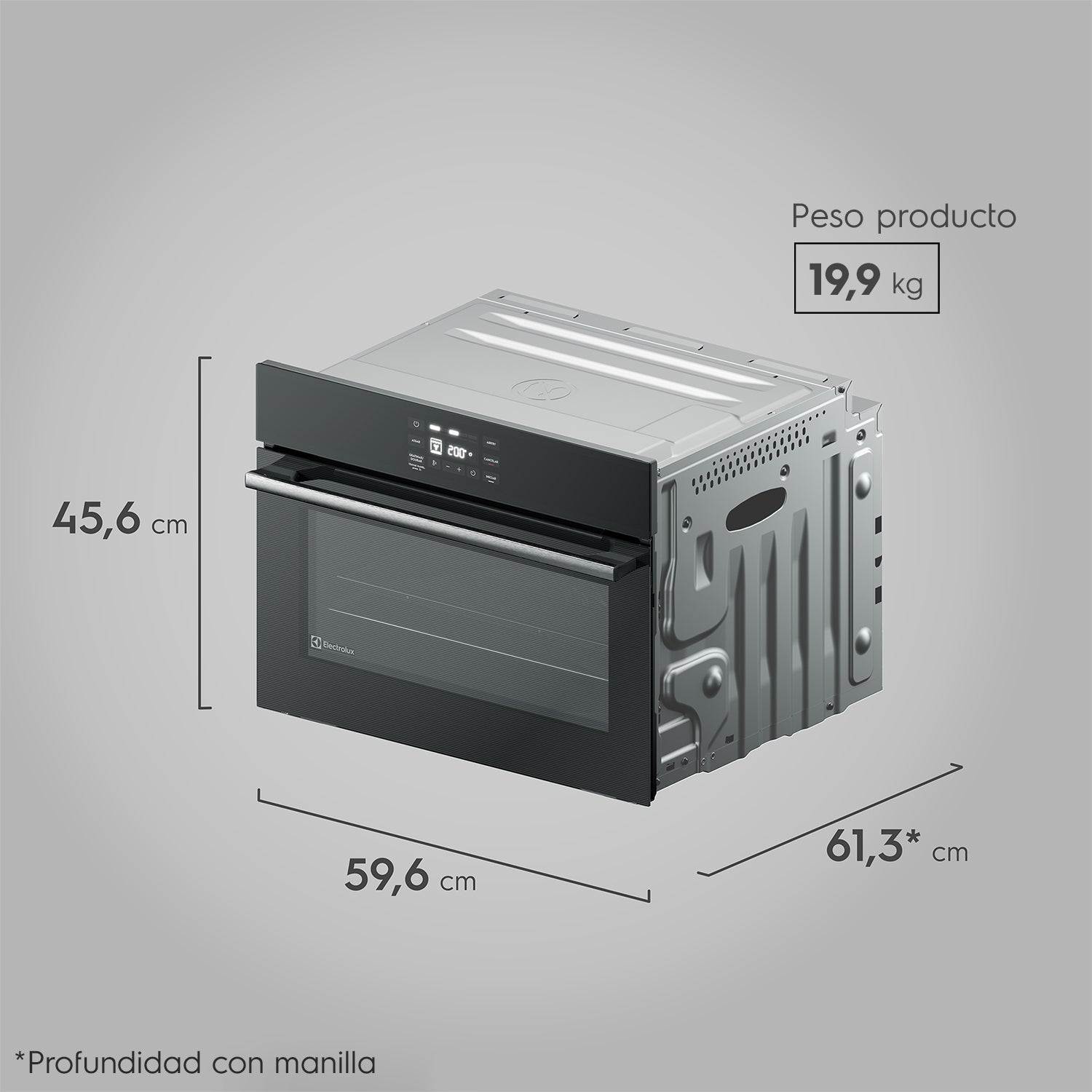 Horno Empotrable Eléctrico 50L Air Fryer PerfectCook360 OE5EA Electrolux5#Negro