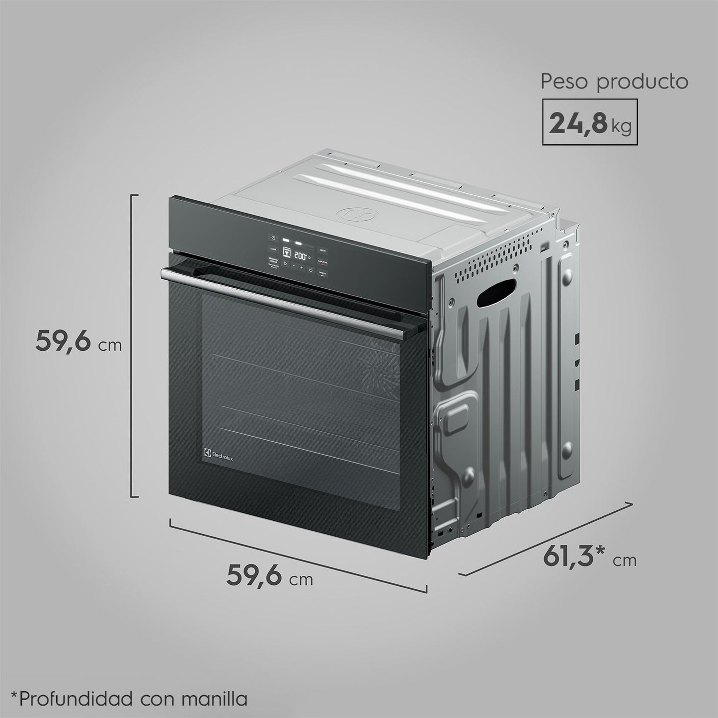 Horno Empotrable Eléctrico 80L Air Fryer PerfectCook360 OE8EA Electrolux3#Negro