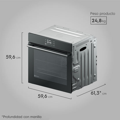 Horno Empotrable Eléctrico 80L Air Fryer PerfectCook360 OE8EA Electrolux3#Negro
