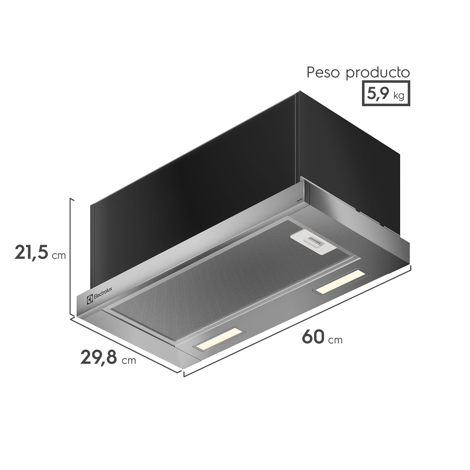 Campana de Cocina Extractora Retráctil 60cm DE6RS Electrolux3#Acero