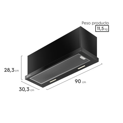 Campana de Cocina Extractora Retráctil 90cm DE9RI Electrolux3#Negro