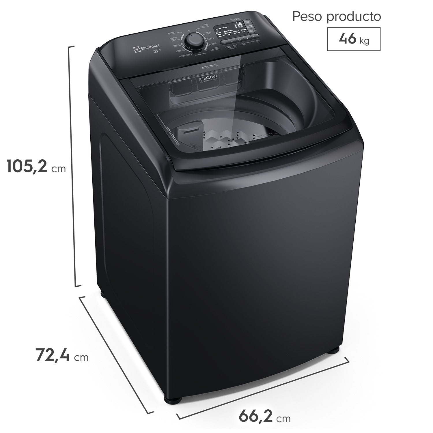 Lavadora Automática 22Kg Carga Superior LS22Y Electrolux10#Negro