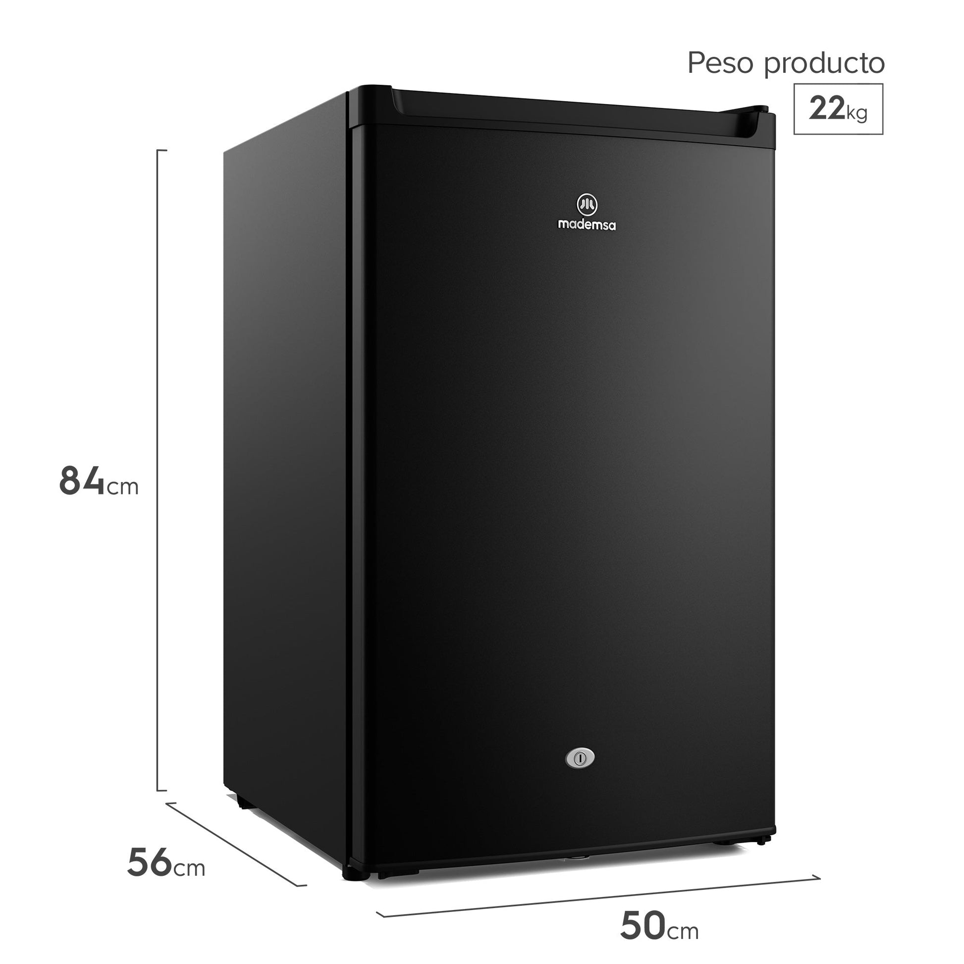 Frigobar 120L Frío Directo con Llave y Luz LED MMB120B Mademsa3#Negro