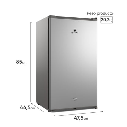 Frigobar 90L Frío Directo con Llave y Luz LED MMB90S Mademsa3#Acero