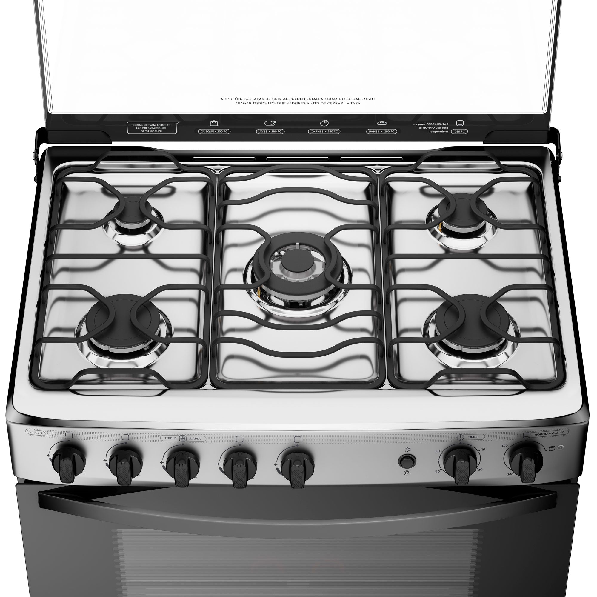 Cocina a Gas 5 Platos Triple Llama M 920 T Mademsa – Kitchen Center