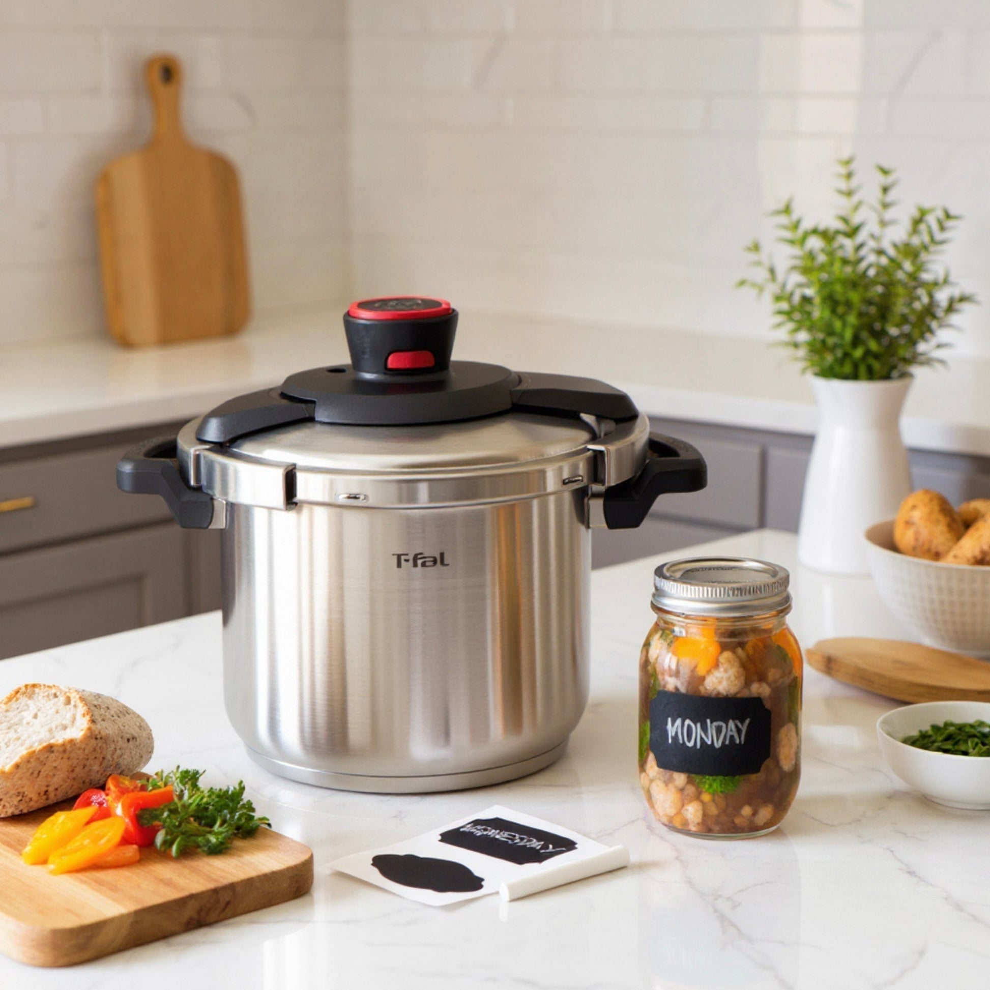 Olla A Presión Clipso Acero Inoxidable 7.5 Lts Tefal10#Acero