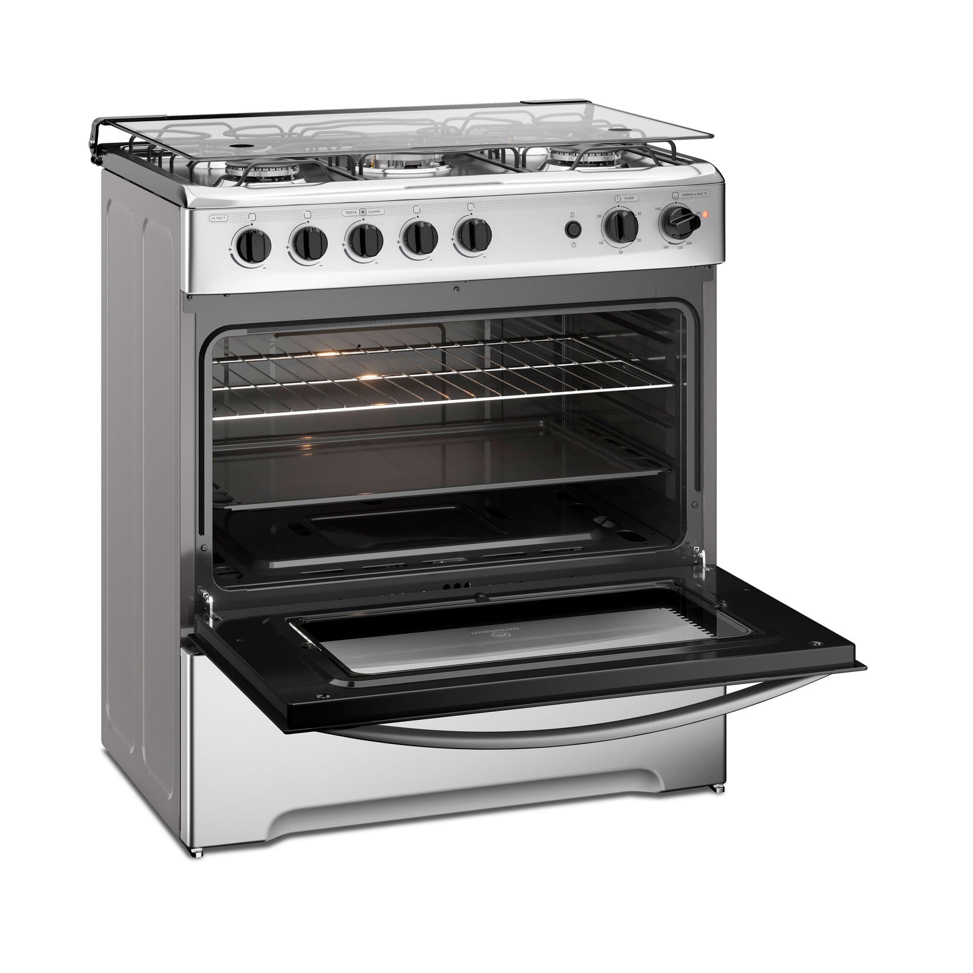 Cocina a Gas 5 Platos Triple Llama M 920 T Mademsa4#Acero