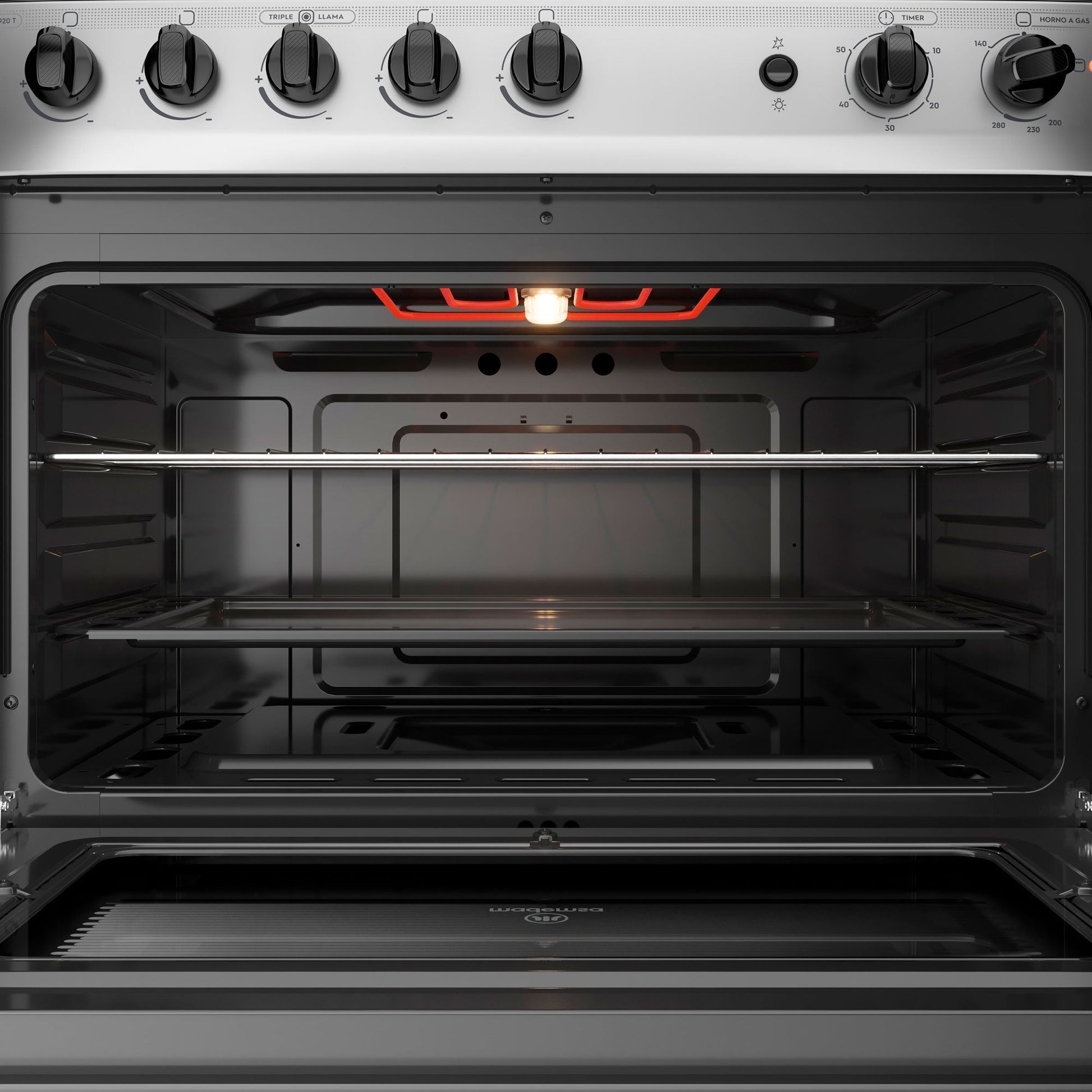Cocina a Gas 5 Platos Triple Llama M 920 T Mademsa6#Acero