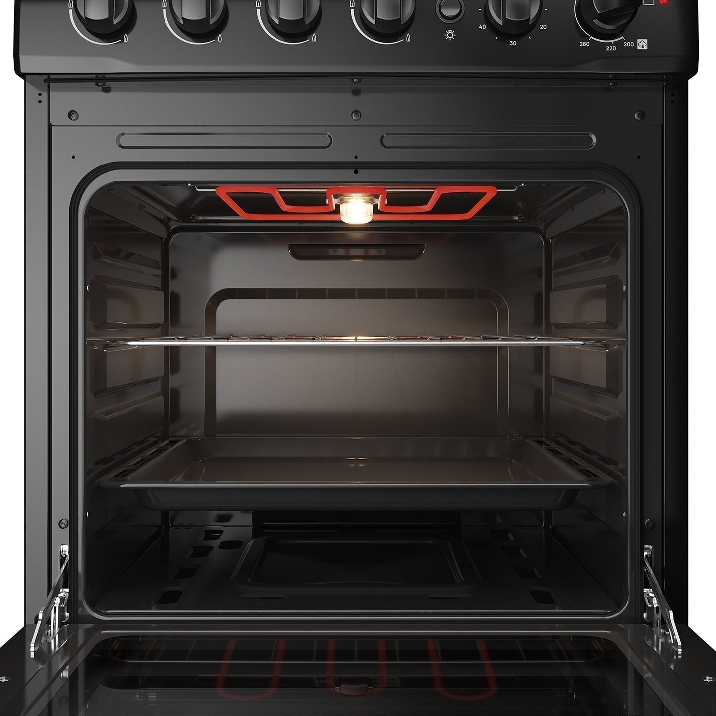 Cocina a Gas 4 Platos Cubierta Vidrio F 3000 BT Fensa5#Negro