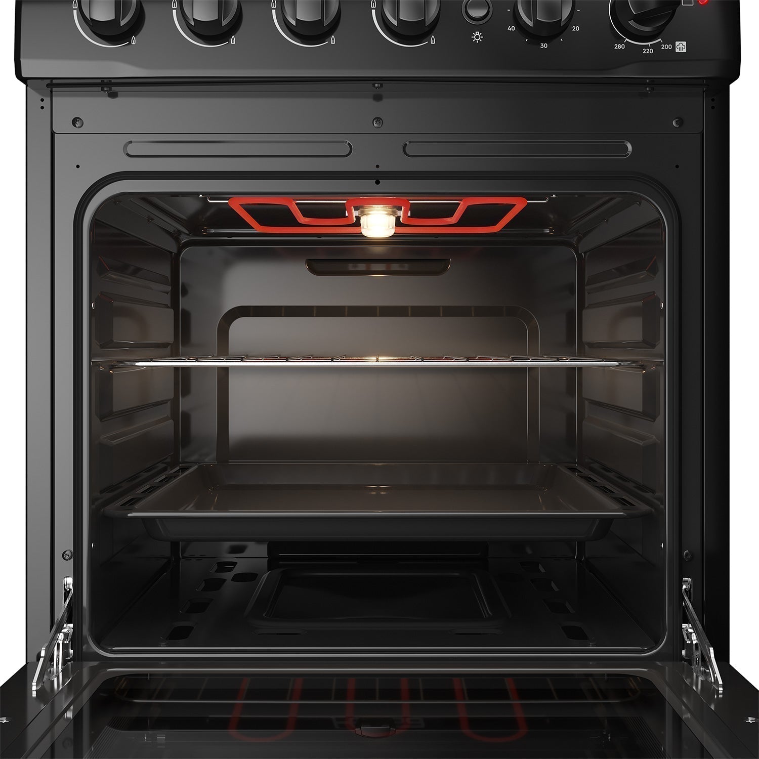 Cocina a Gas 4 Platos Cubierta Vidrio F 3000 BT Fensa5#Negro