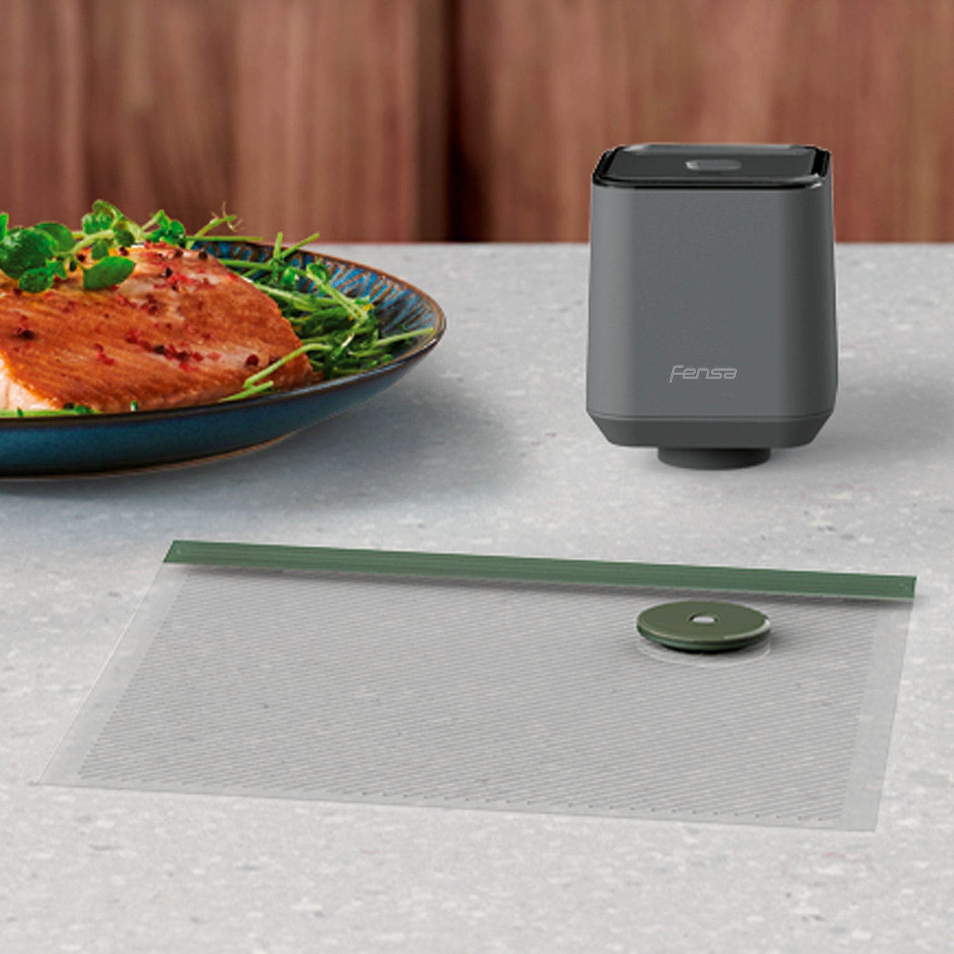 Kit Selladora al Vacío Portátil + 5 Bolsas Reutilizables Fensa1#Gris