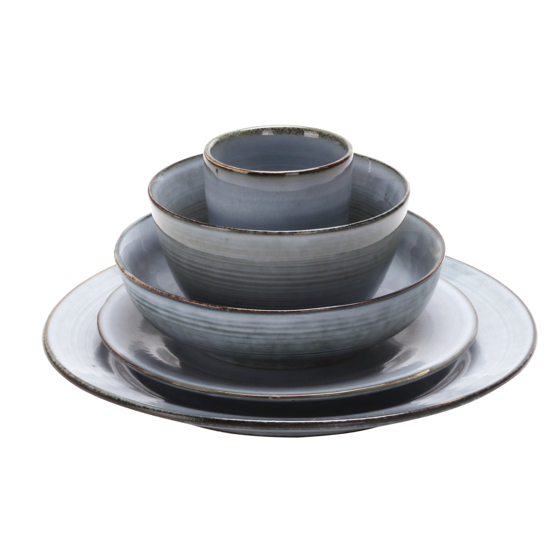 Juego Loza Cerámica 16 pcs Amalfi 4 personas Simplit3#Azul