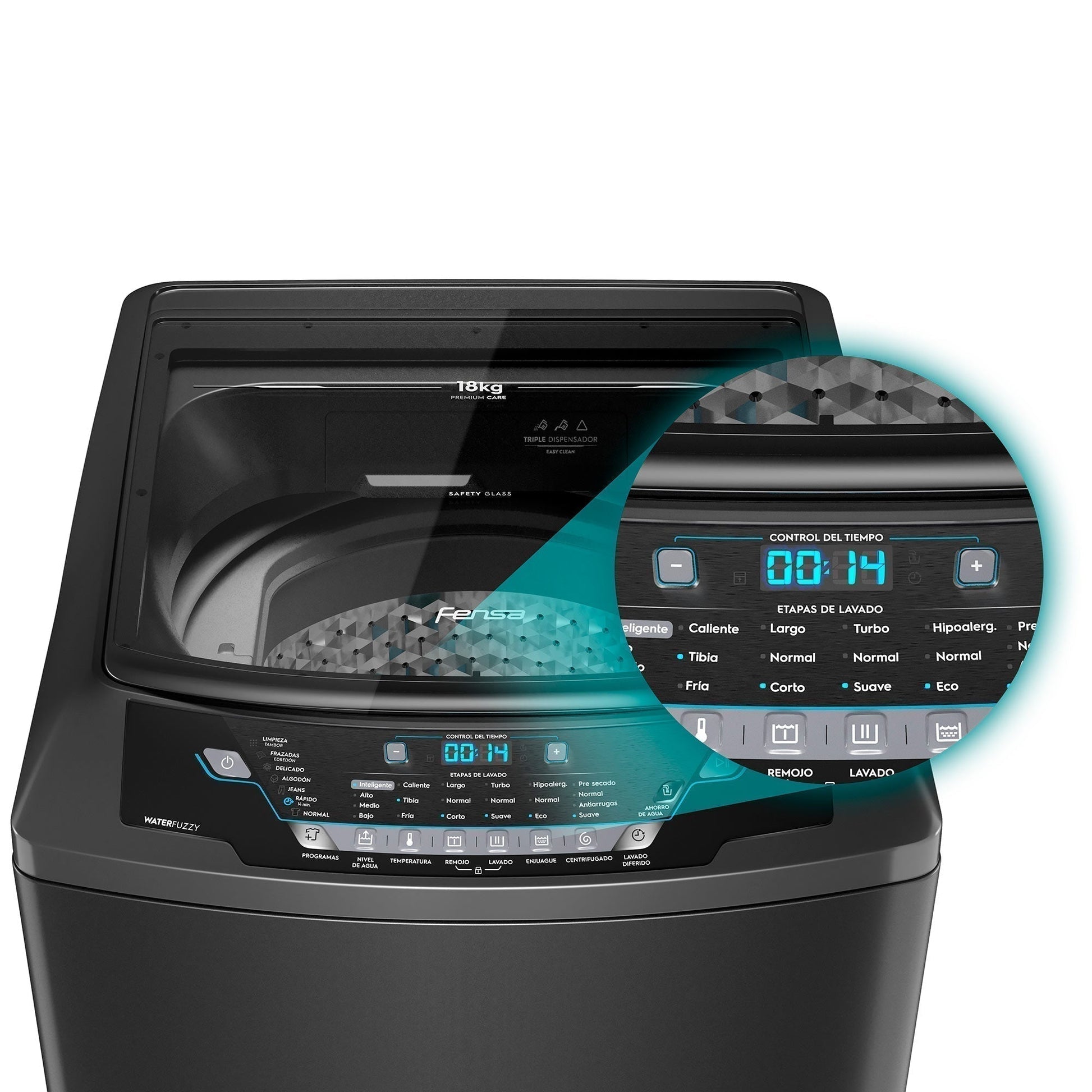 Lavadora Automática 18Kg Carga Superior Premium Care Onix 18 Fensa6#Negro