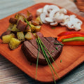 Pack 6 Platos Madera Cuadrado Asado L 26X26 Cm Milenaria Alerce1#Cafe