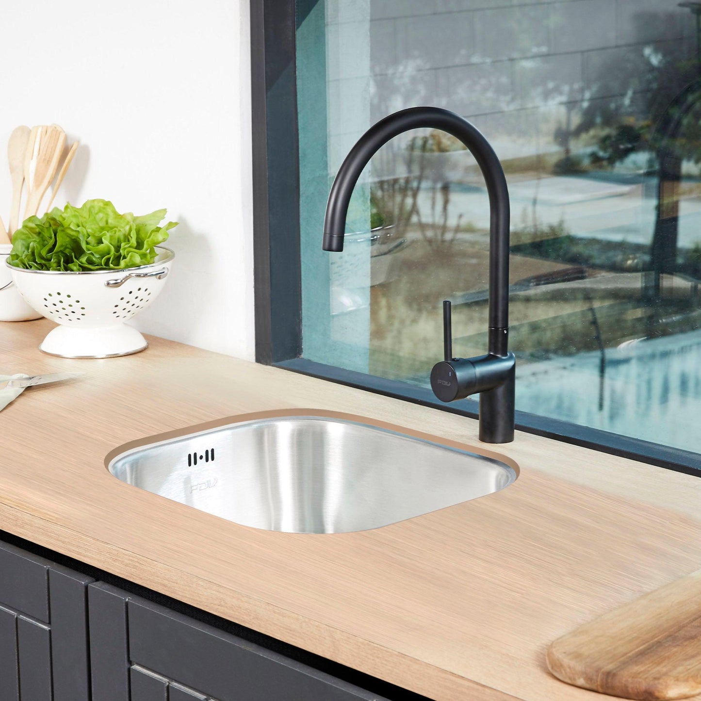 Lavaplatos Bajo Cubierta Acero Inox New Pio Square 1C FDV-Kitchen Center