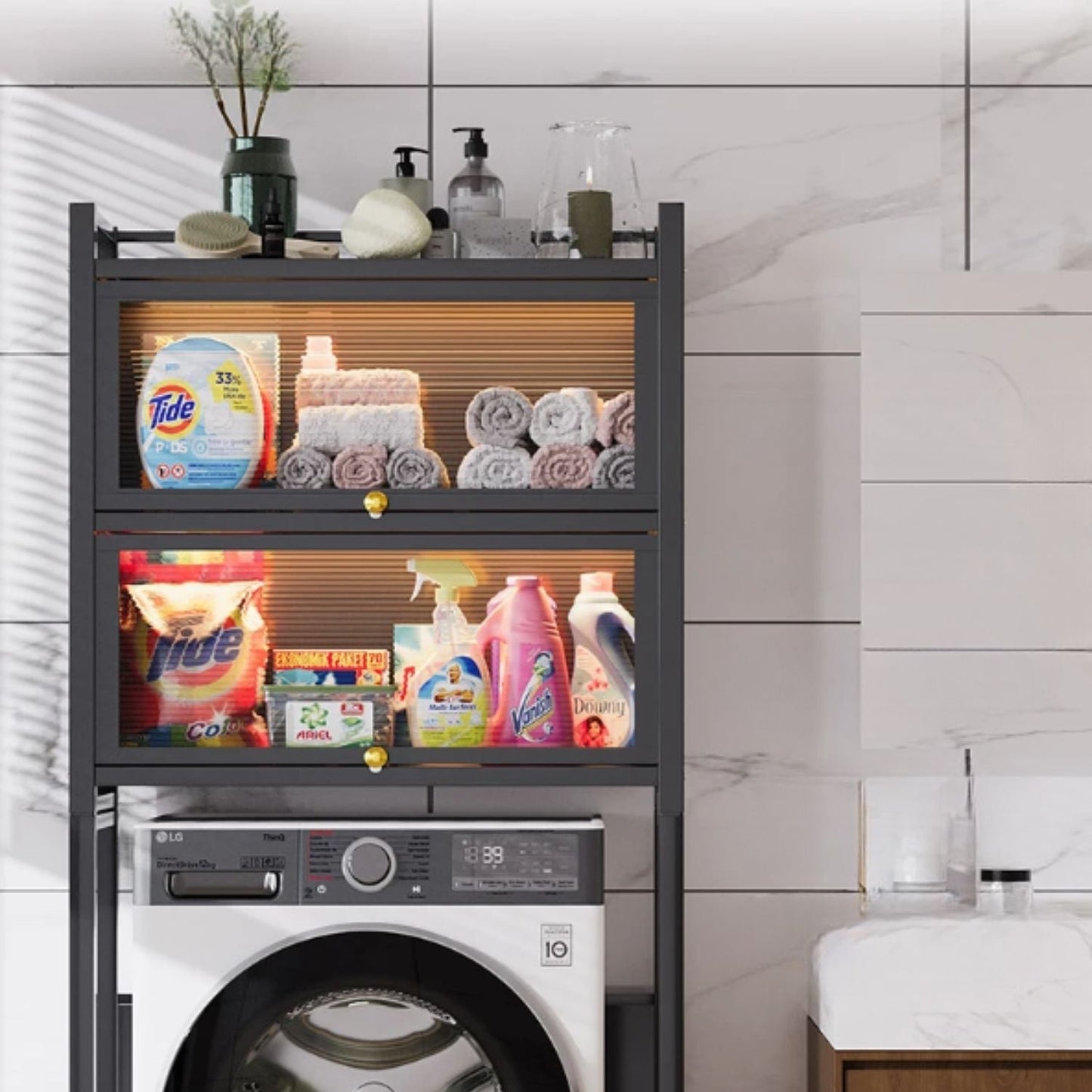 Estante Organizador De 2 Niveles Lavandería Santú Home & Deco4#Blanco