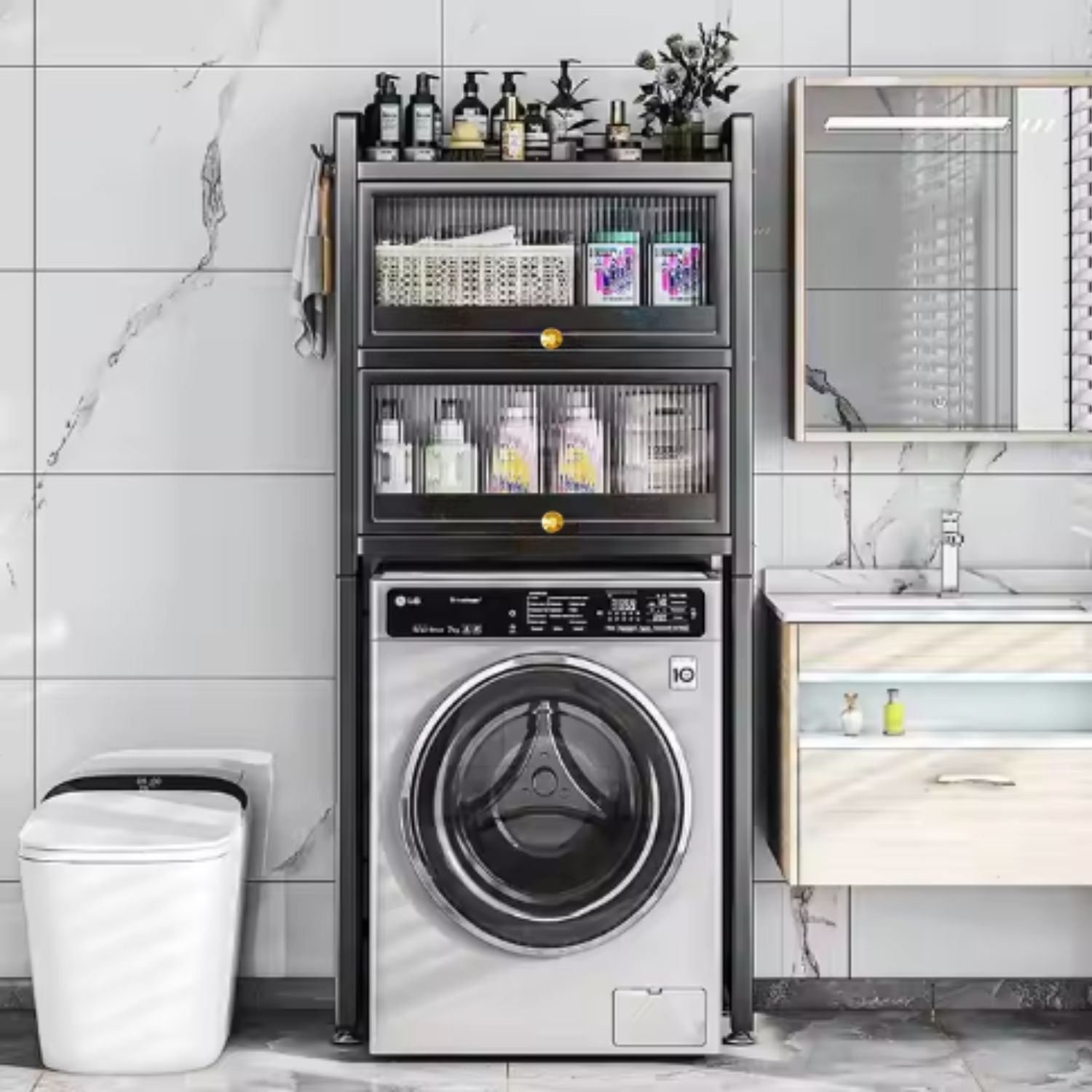 Estante Organizador De 2 Niveles Lavandería Santú Home & Deco5#Blanco