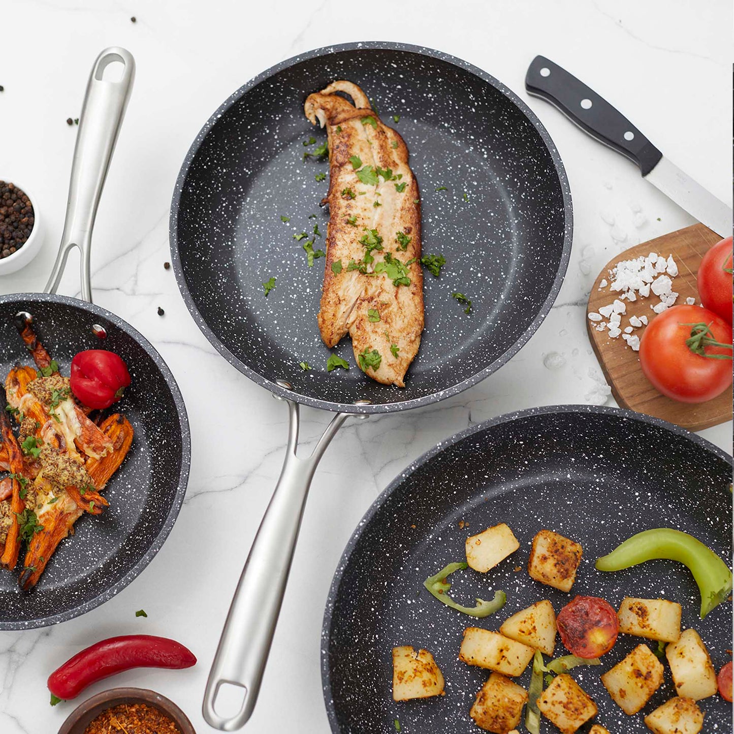 Kit 3 Sartenes Narbona 20, 24 y 28 cms Simple Cook