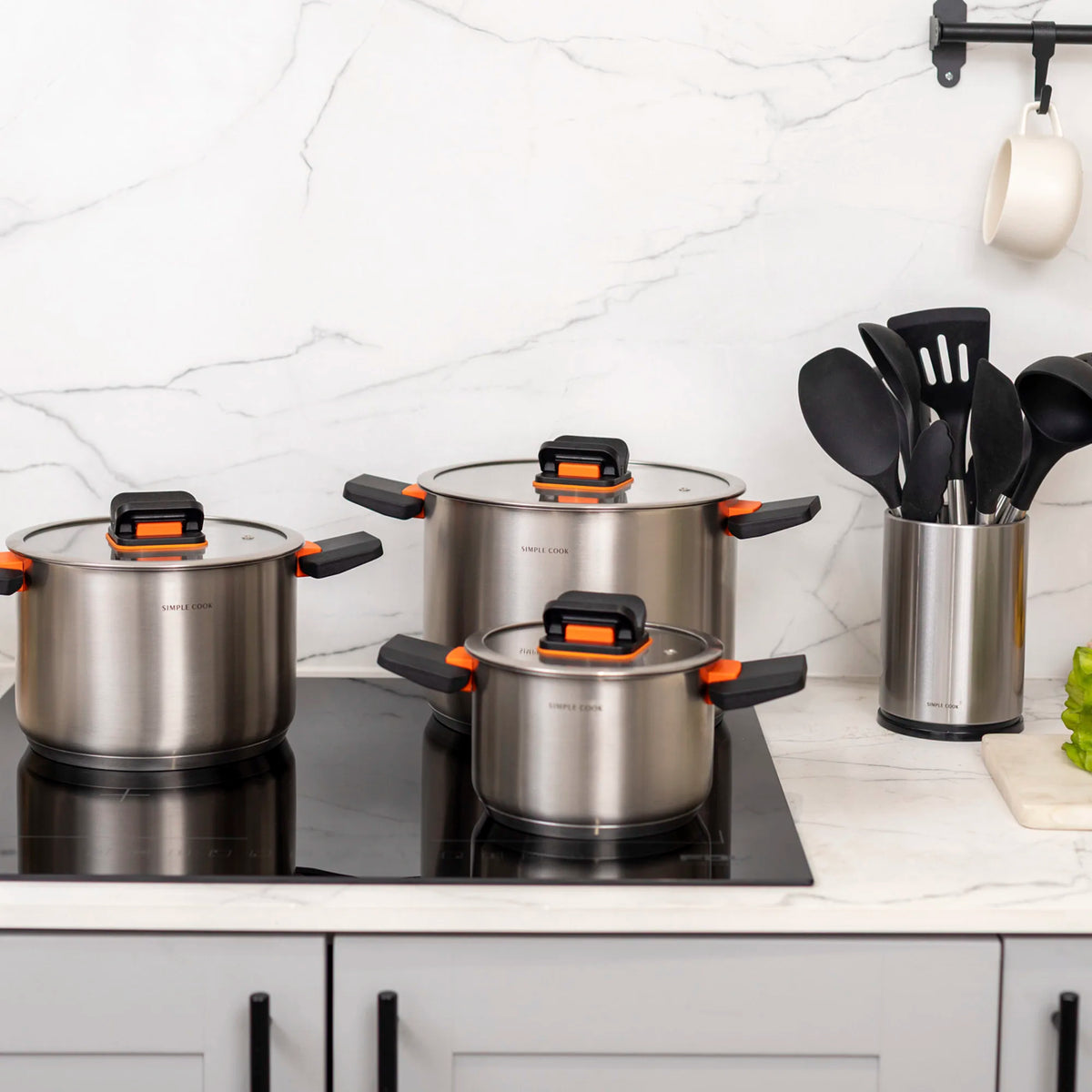 Kit Bateria Lyon + Set de Utensilios Cuisine 10 pzs Simple Cook
