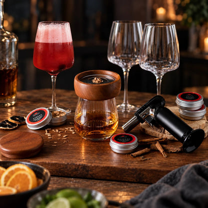Kit Set Ahumador de Whisky Coquinaria + Set 6 Copas Prisma Coquinaria