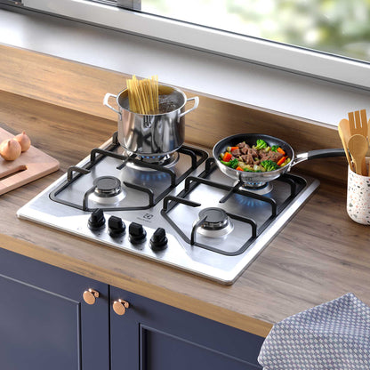 Encimera a Gas 4 Platos Experience Multi Llama KE4XC Electrolux1#Acero